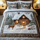3 Piece Quilted Bedding Set – Cosy Cabin
