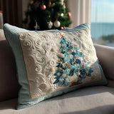 Quilted Cushion Cover - Festive Aquatic Glow