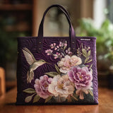 Handcrafted Quilted Bag – Hummingbirds and Orchids