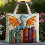 Quilted Bag - Emerald Dragon, Guardian of the Books