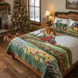 3 Piece Quilted Bedding Set – Happy Farm