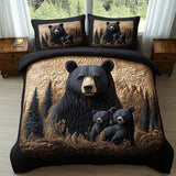 3 Piece Quilted Bedding Set – Forest Animals