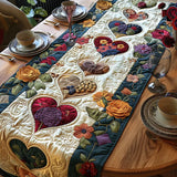 Quilted Table Runner - Blooming Hearts