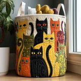 Handcrafted Cat-Themed Laundry Basket