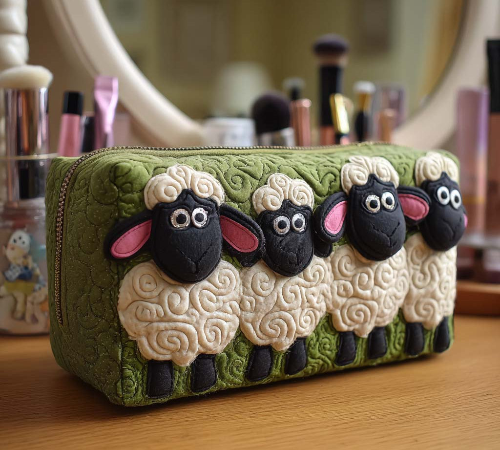 Sheep Quilted Makeup Bag NCU0VT287