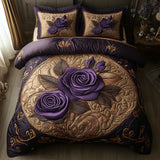 3 Piece Quilted Bedding Set – Violet Rose