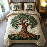 3 Piece Quilted Bedding Set – Tree Of Life