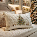 Quilted Cushion Cover - Snow-covered Refuge