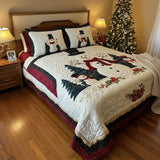 3 Piece Quilted Bedding Set – Snow Friends