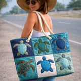 Artisan Blue Turtle Beach Bag