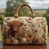 Highland Cow Quilted Travel Bag