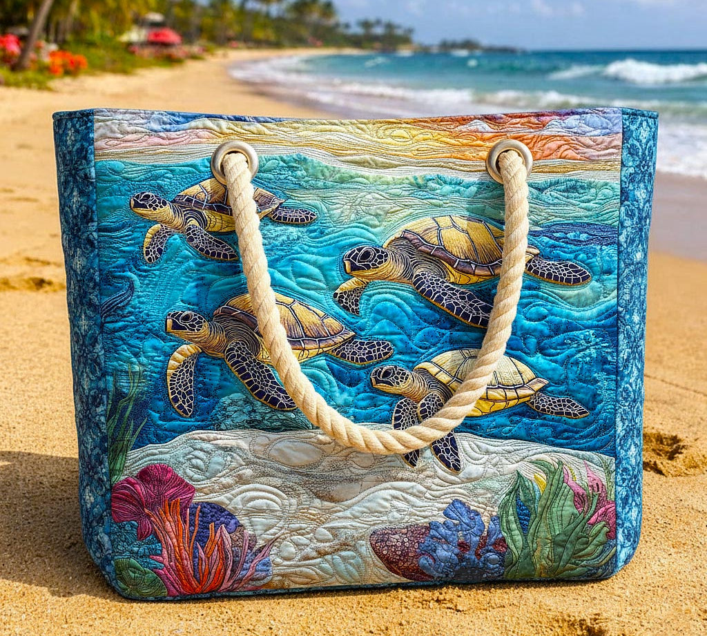 Artisan Beach Tote | Sea Turtle Design