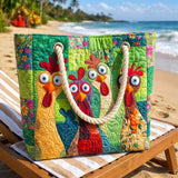 Funky Chicken Artisan Beach Tote