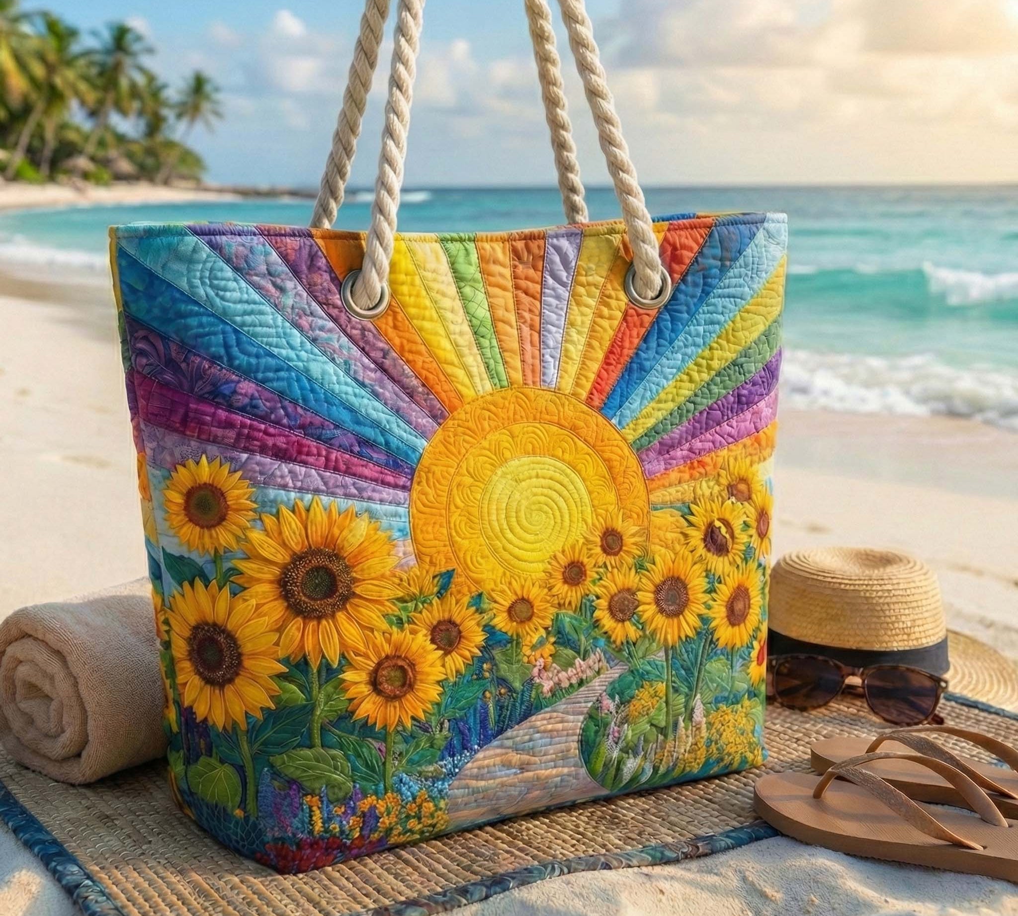 Artisan Rainbow Sun Beach Tote