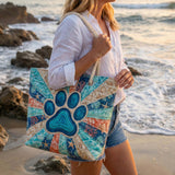Custom Paw Print Beach Bag | Handcrafted Design