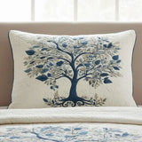 Quilted Cushion Cover - Serenity Blue