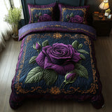 3 Piece Quilted Bedding Set – Violet Rose