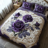3 Piece Quilted Bedding Set – Violet Rose