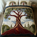3 Piece Quilted Bedding Set – Tree Of Life