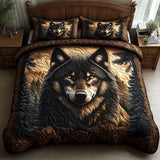 3 Piece Quilted Bedding Set – Forest Animals