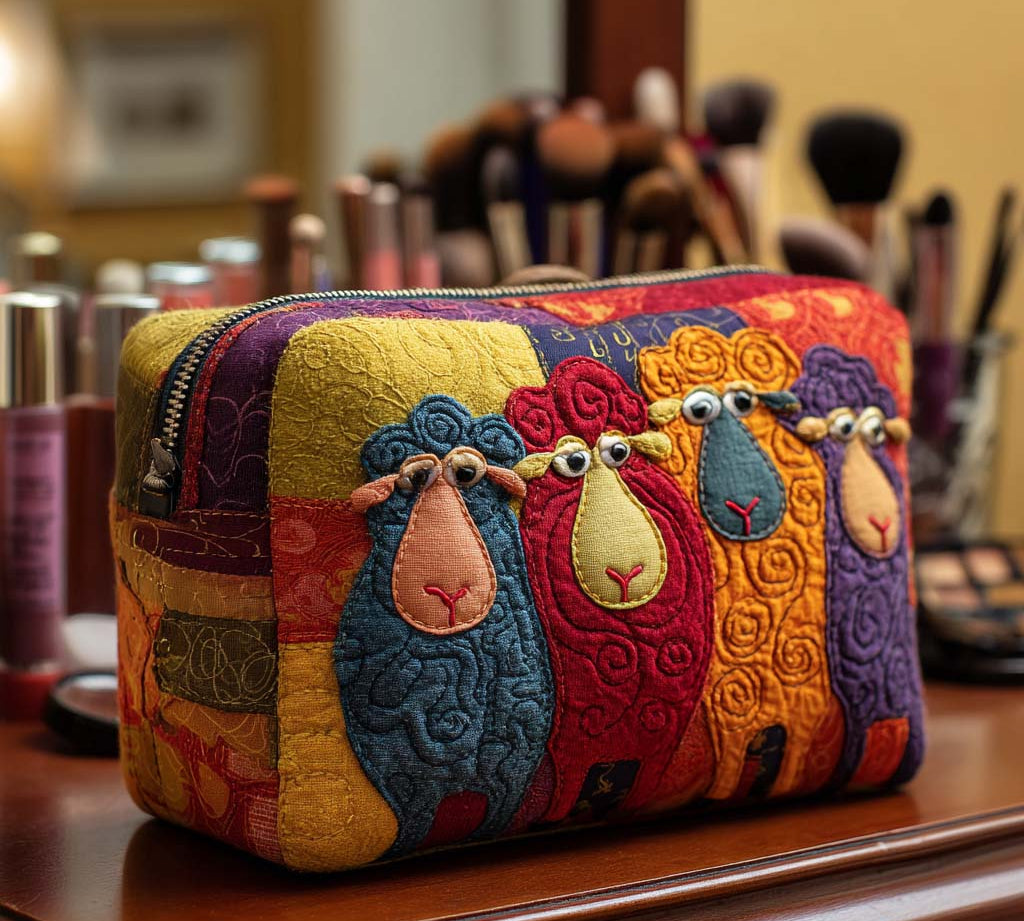 Sheep Quilted Makeup Bag NCU0VT287