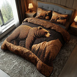 3 Piece Quilted Bedding Set – Forest Animals