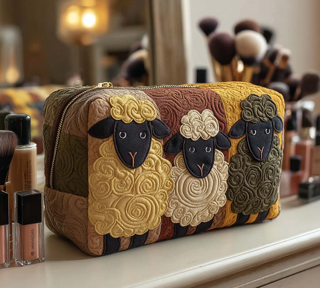 Sheep Quilted Makeup Bag NCU0VT287