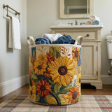Sunflower Bliss | Quilted Laundry Hamper