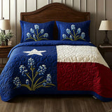 3 Piece Quilted Bedding Set – Texas Pride