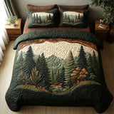 3 Piece Quilted Bedding Set – Forest Walk