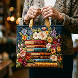 Handcrafted Bag – Floral and Book Print