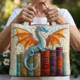 Quilted Bag - Emerald Dragon, Guardian of the Books